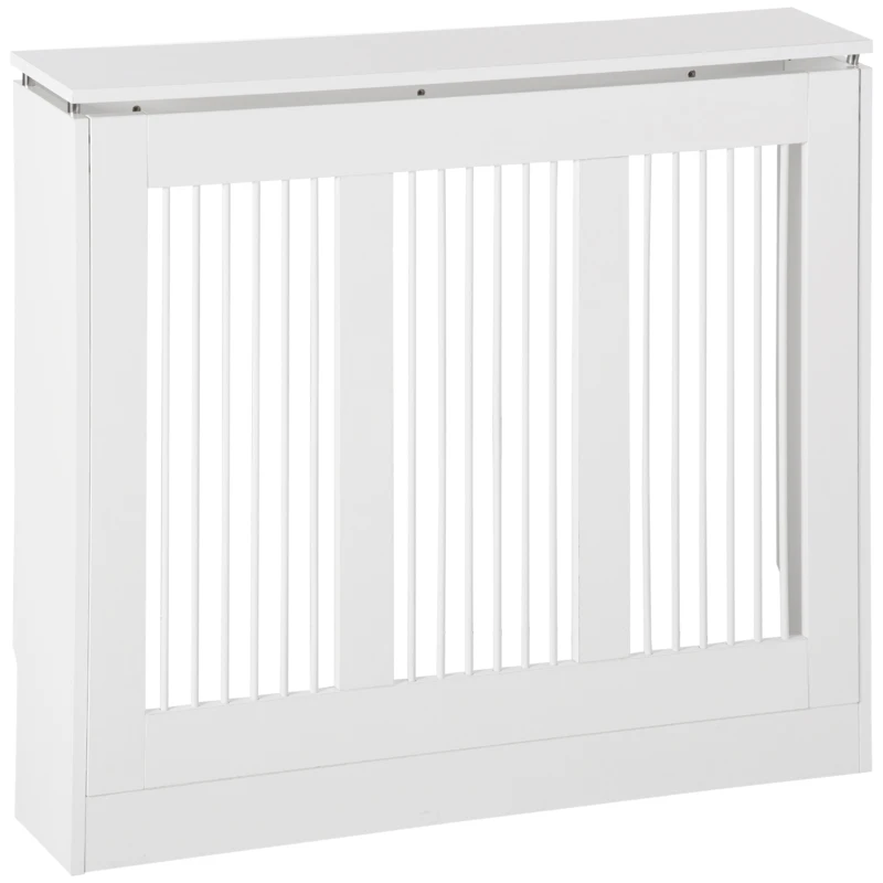HOMCOM Cubierta de Radiador Blanco 90x18x84 cm Cubre Radiador de MDF Diseño Moderno Estante para Radiador Vertical para Salón
