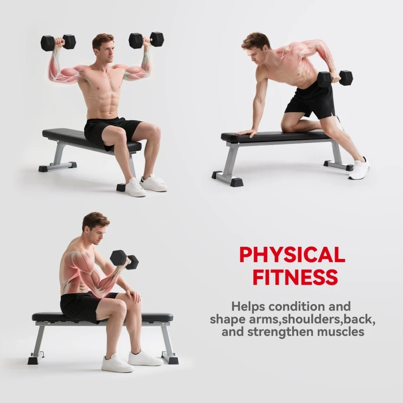 HOMCOM 20KG Single Rubber Hex Dumbbell Portable Hand Weights Dumbbell Home Gym