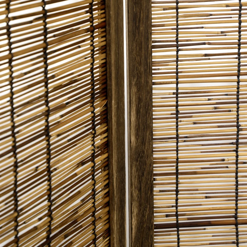 HOMCOM Paravent en bois séparateur de pièce closion de séparation pliable 4 panneaux 160 x 170 cm - naturel