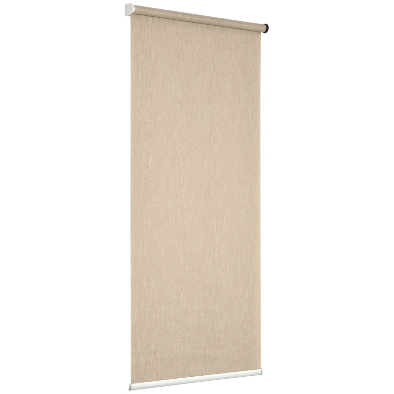 HOMCOM WiFi Smart Roller Blinds Work with TUYA App, Window Shade with Rechargeable Battery, Electric Shades Blind Easy Fit Home Office Living Room Bathroom Kitchen, Brown, 80cm x 180cm