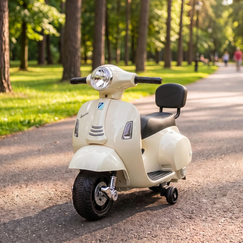 AIYAPLAY Elektryczny motocykl dziecięcy Mini Vespa GTS 6V z akumulatorem litowym Ergonomiczne siedzisko i oparcie 1,5-3 lat