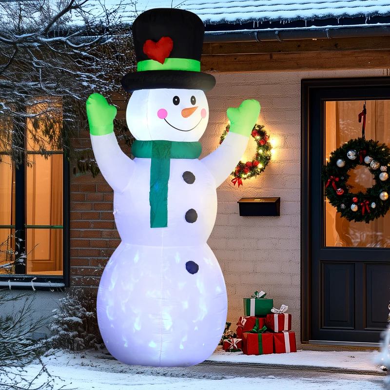 Outsunny 10ft Inflatable Snowman Christmas Decoration, with Accessories