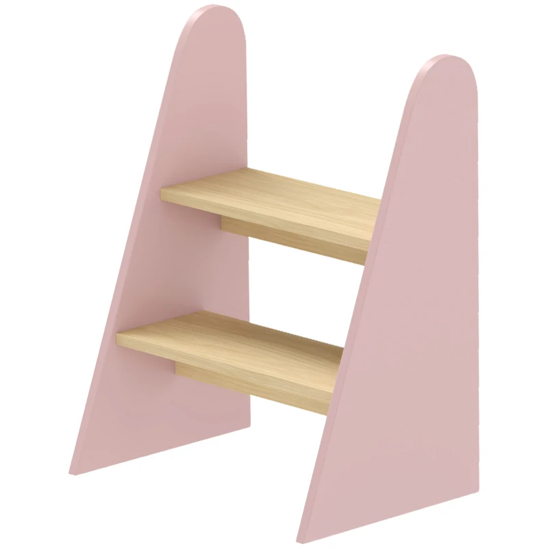 AIYAPLAY Banco para Crianças de 2 Degraus Torre de Aprendizagem Escada para Crianças acima de 3 Anos para Casa de Banho Cozinha 43x30x55 cm Rosa