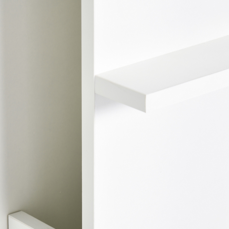 HOMCOM Scrivania a Muro Pieghevole e Salvaspazio con Ripiani, per Casa e Ufficio, in Truciolato e MDF, 60x21.5x50 cm, Bianco