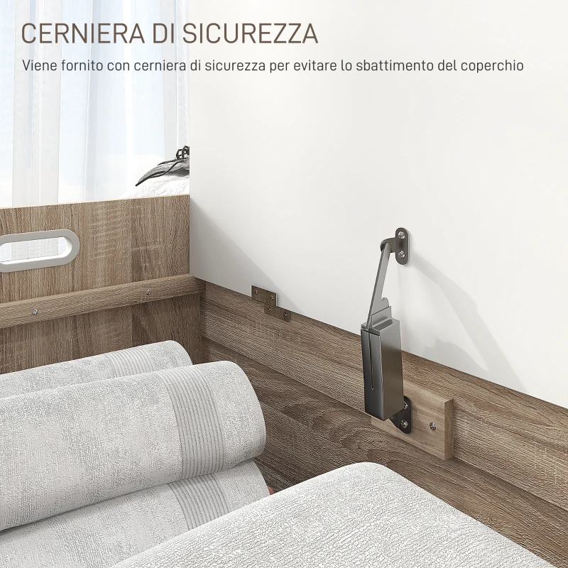HOMCOM Cassapanca in Legno Moderna con Schienale e Vano Contenitore, 62.4x40x51.5cm, Bianco
