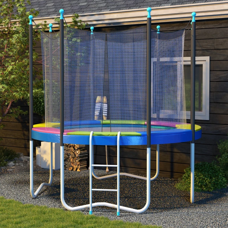SPORTNOW Coussin de protection trampoline 244cm avec cordon élastique résistant aux intempéries et UV anti-déchirure, multicolore
