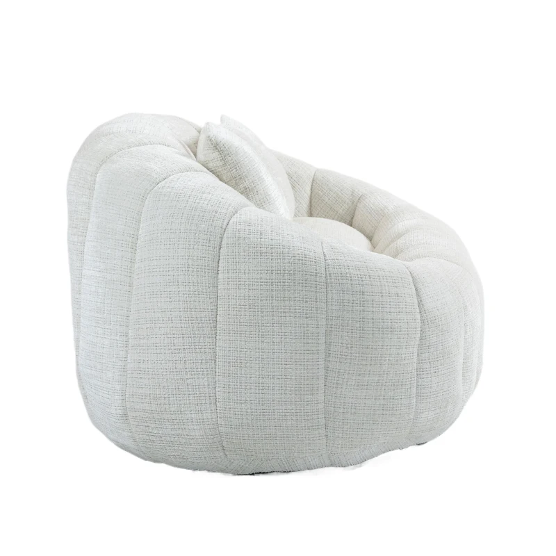 Cozy Oversized Bean Bag Sofa with 2 Matching Pillows, Soft 2-Seat Sectional Couch for Living Room and Bedroom, 145L x 95W x 63H cm, Beige