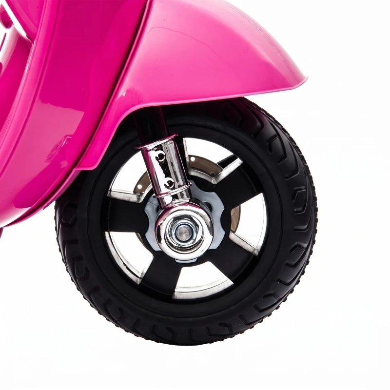 HOMCOM Vespa Licensed 6V Kids Electric Motorbike Ride On Motorcycle  Battery Powered for 18-36 Months with Horn, Pink