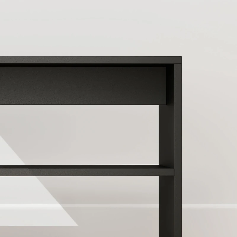 HOMCOM Mesa de Centro Moderna de Madera con 2 Niveles y Balda Abierta 100x40x41,5 cm Negro