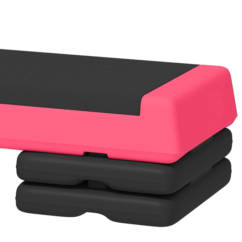 SPORTNOW Step de Aeróbic Step para Fitness Antideslizante Altura Regulable 3 Niveles 77x36x20,5cm Rosa y Negro