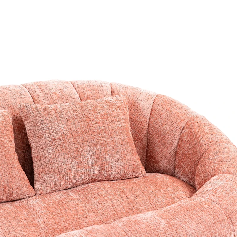 Cozy Oversized Bean Bag Sofa with 2 Matching Pillows, Soft 2-Seat Sectional Couch for Living Room and Bedroom, 145L x 95W x 63H cm, Pink