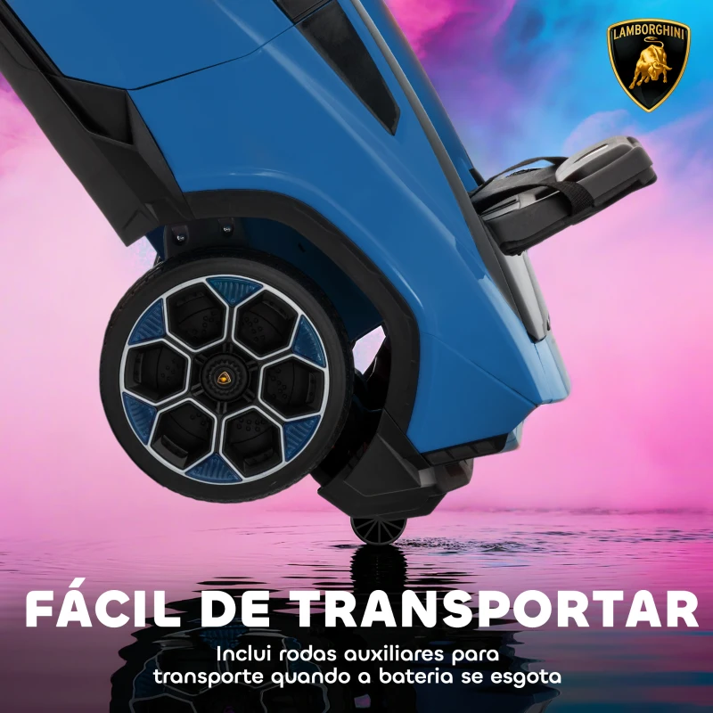 AIYAPLAY Carro Elétrico para Crianças 12V com Motor Duplo Rodas com Suspensão Faróis Música USB 101,5x49x43 cm Azul