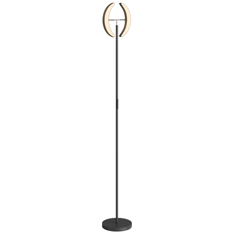 HOMCOM RGB Stehlampe, dimmbare Lampe mit mehrfarbigen Beleuchtungsmöglichkeiten, drehbar, Schwarz