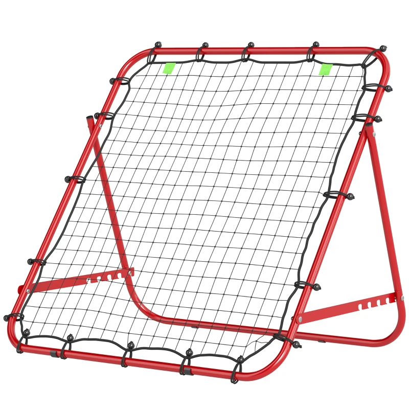 HOMCOM Adjustable Rebounder Net Kickback Target Goal for Teens Adults Training, Red
