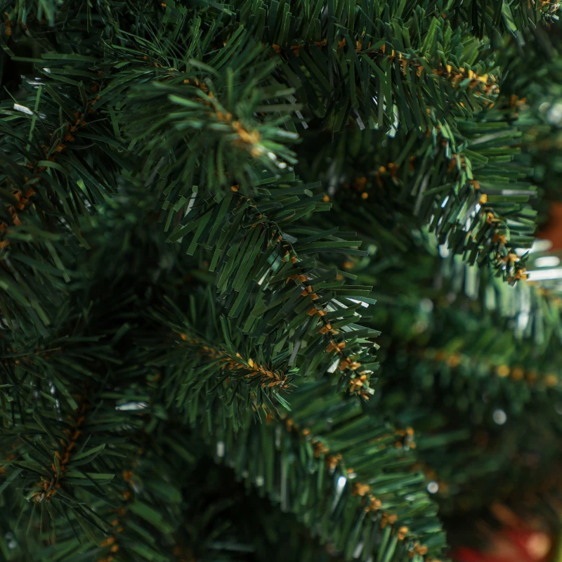 HOMCOM Árvore de Natal Estreita Árvore de Natal Tipo Lápis de 150 cm com Base Dobrável e 317 Ramos para Escritório Verde
