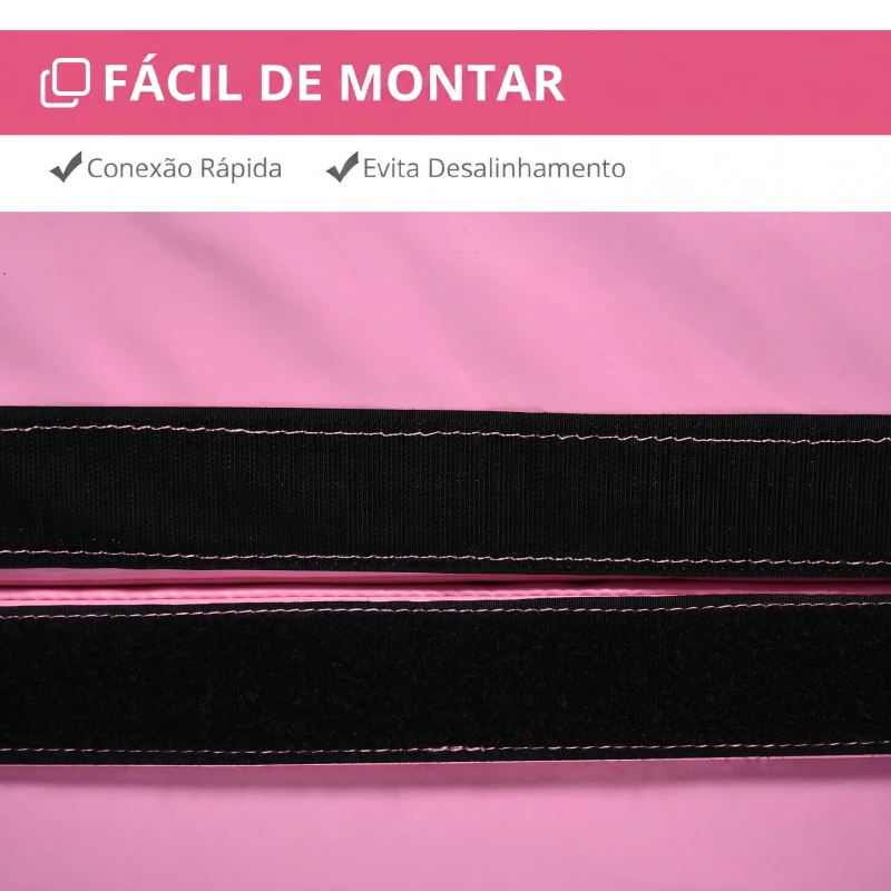HOMCOM Tapete para Pole Dance Dobrável e Portátil Ø150x5 cm Rosa
