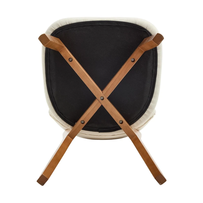Stylish Mid-Century Dining Chairs with Ergonomic Backrest, Comfortable Upholstered Side Chairs for Dining Room, 47L x 54.5W x 77H cm, Beige