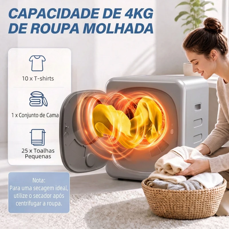 HOMCOM Máquina de Secar Roupa de Exaustão 4 kg 800 W com Ecrã Tátil, Controlo de Tempo e Temperatura, Função Anti-rugas, Prata