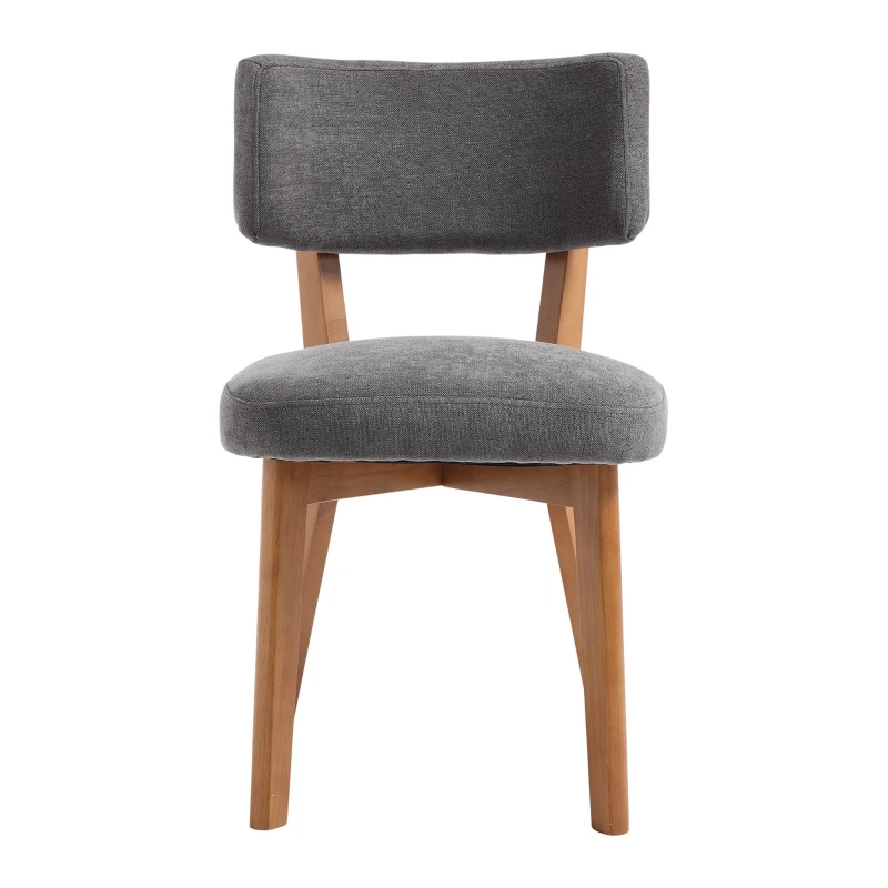 Stylish Mid-Century Dining Chairs with Ergonomic Backrest, Comfortable Upholstered Side Chairs for Dining Room, 47L x 54.5W x 77H cm, Beige