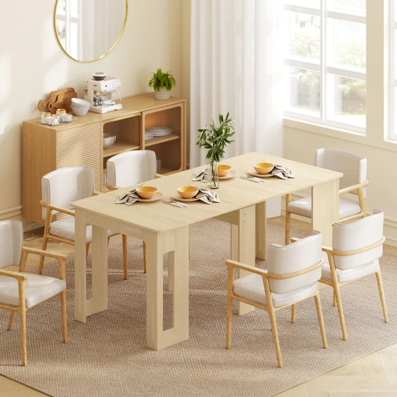 HOMCOM Esstisch, Klapptisch, ausziehbarer Küchentisch, Esszimmertisch, Spanplatten, 60-180 x 85 x 75 cm, Natur