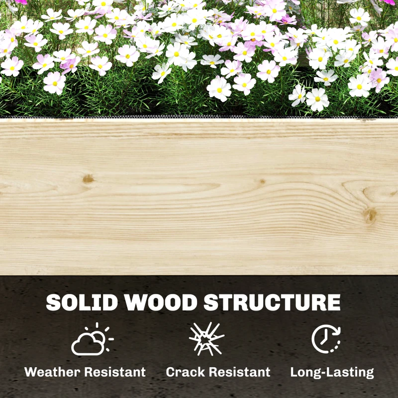 Outsunny Raised Garden Bed 2-Tier Stepped Design Planter Box with Trellis for Climbing Plants 108x62x120 cm