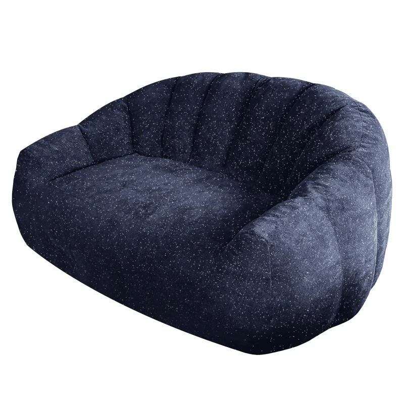 Plush 2-Seater Bean Bag Sofa with High Density Sponge, Cosy Lazy Couch for Gaming Room and Pet-Playing Room, 140L x 98W x 61H cm, Blue