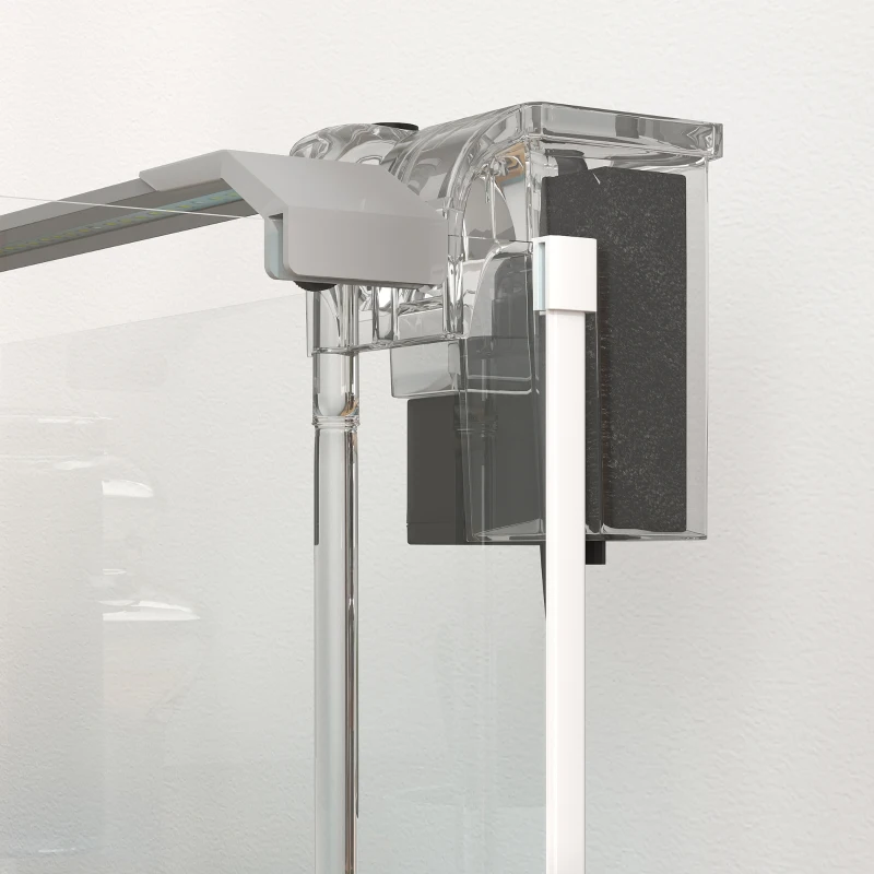 PawHut Acquario in Vetro con Luci LED da 20L, Filtro e Pompa d'Acqua, 38x26x27 cm, Bianco