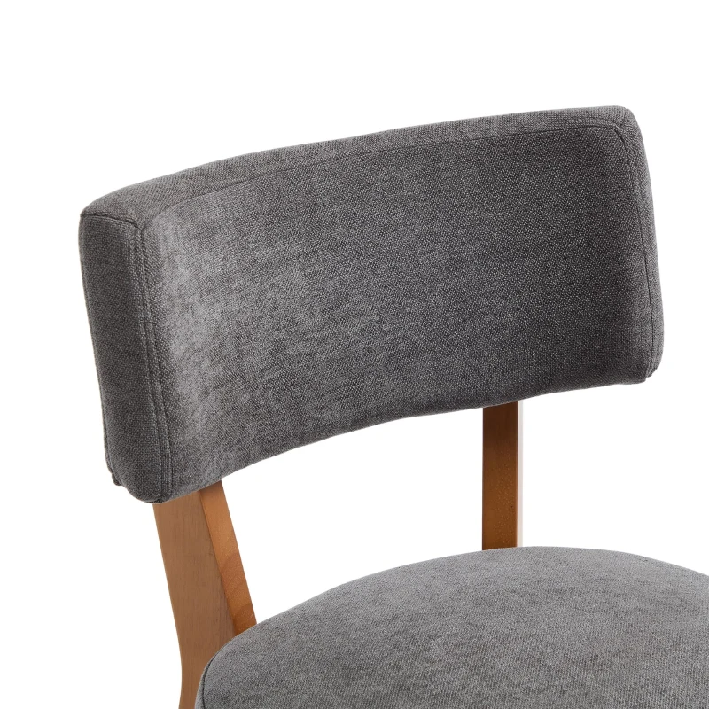 Stylish Mid-Century Dining Chairs with Ergonomic Backrest, Comfortable Upholstered Side Chairs for Dining Room, 47L x 54.5W x 77H cm, Beige
