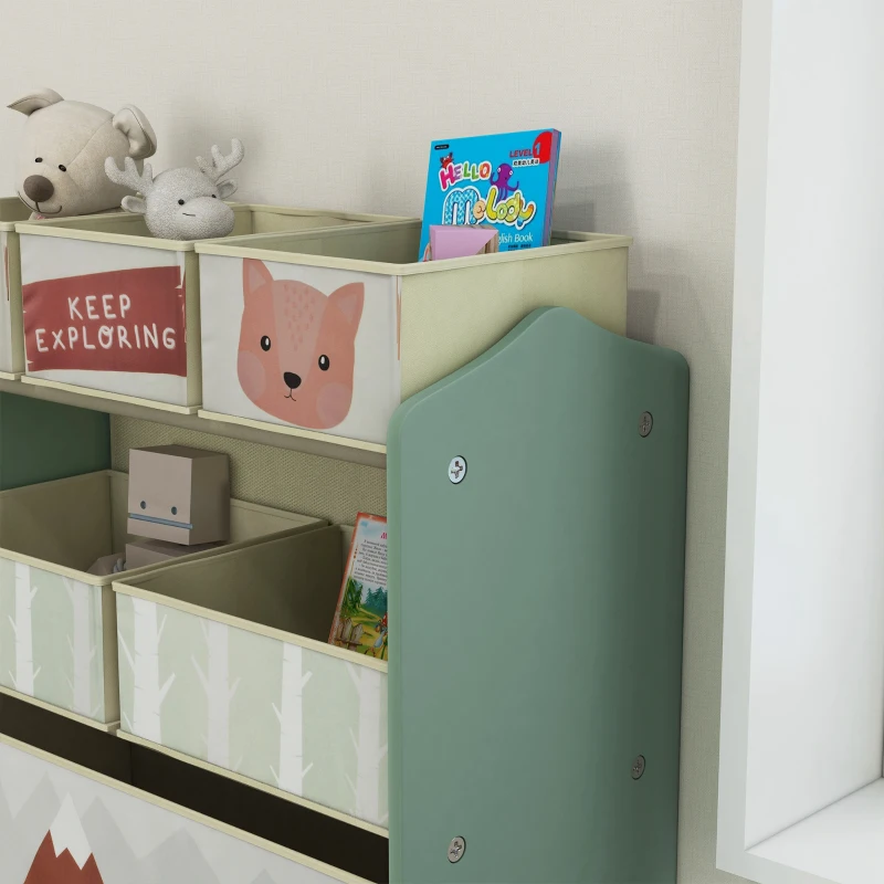 ZONEKIZ Meuble de rangement enfant avec 6 boîtes amovibles en tissu non tissé Organisateur de jouets, étagère 63L x 30l x 66H cm