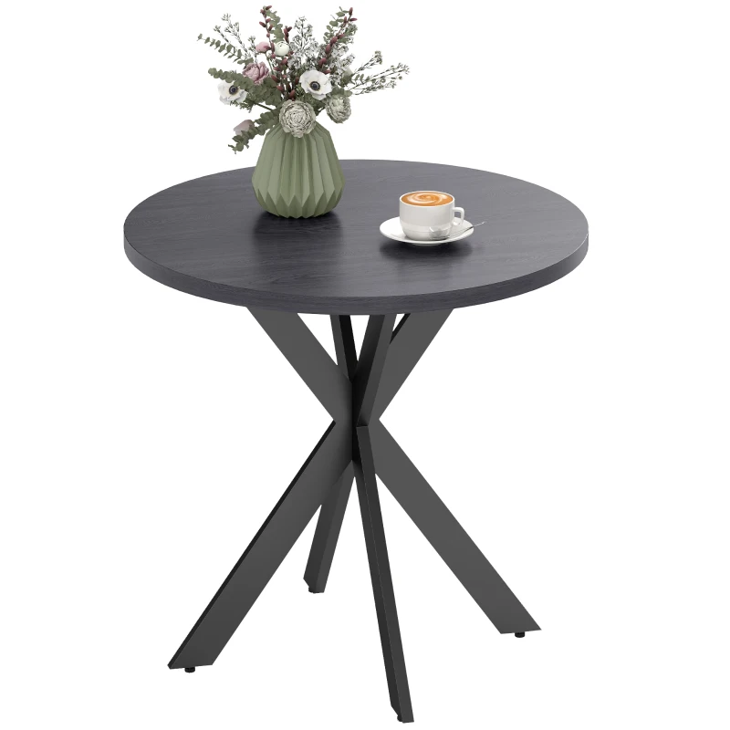 HOMCOM Esstisch 75 x 75 cm rund Küchentisch für 2-4 Personen modern Esszimmertisch mit Spinnenfuß Schwarz