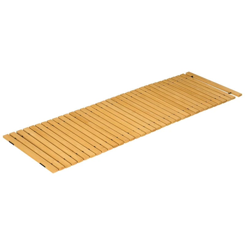 Outsunny Allée chemin de jardin en lattes de bois enroulable - bois massif de pin 185 x 60 cm