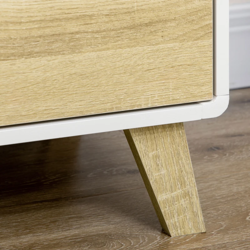 HOMCOM Commode 4 tiroirs design scandinave pour couloir chambre salon salle de bain 80 x 40 x 79,5 cm blanc et aspect bois