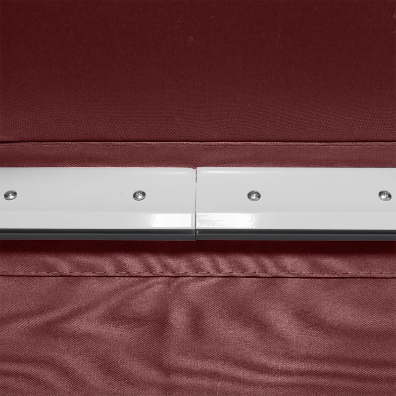 Outsunny Toldo Manual Retrátil 3,5x2,5 m com Ângulo Ajustável Manivela, Estrutura de Alumínio e Proteção UPF30+ Vinho Tinto