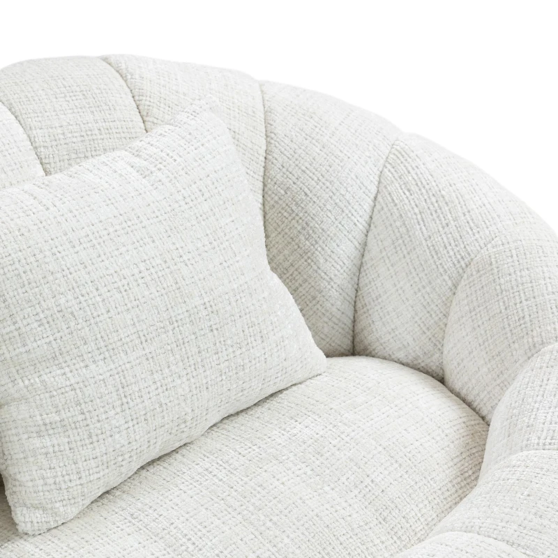Cozy Oversized Bean Bag Sofa with 2 Matching Pillows, Soft 2-Seat Sectional Couch for Living Room and Bedroom, 145L x 95W x 63H cm, Beige