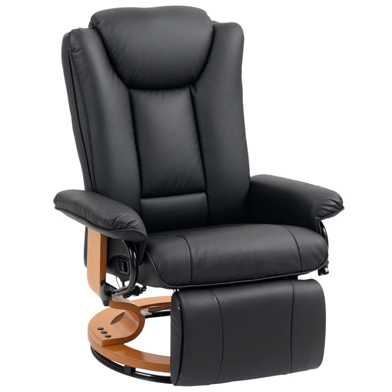 HOMCOM Faux Leather Recliner Chair - Black
