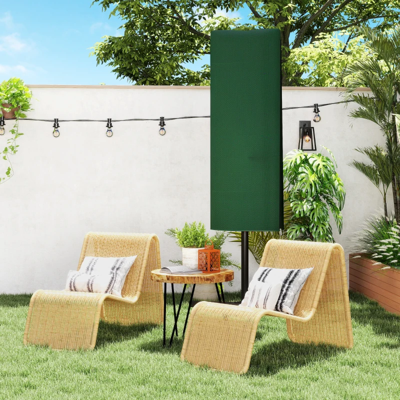 Outsunny Garden Parasol Cover, Outdoor Patio Umbrella Protector Weatherproof Garden Patio for 2-4.6m Parasol, Dark Green
