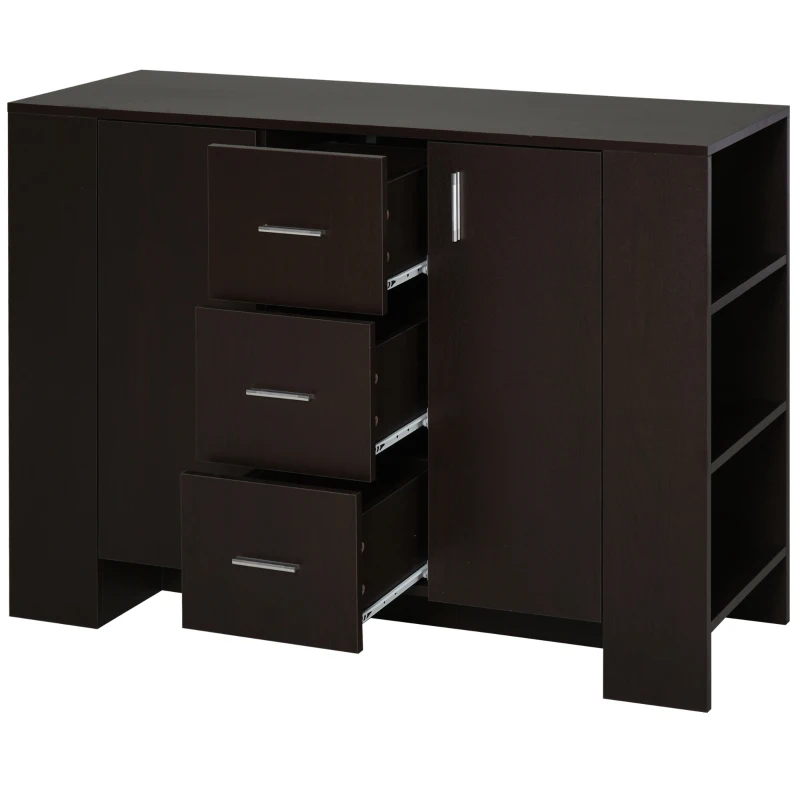 HOMCOM Credenza in Stile Classico per Sala da Pranzo in Legno Scuro