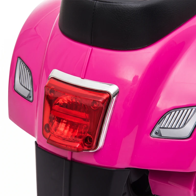 HOMCOM Vespa Licensed 6V Kids Electric Motorbike Ride On Motorcycle  Battery Powered for 18-36 Months with Horn, Pink