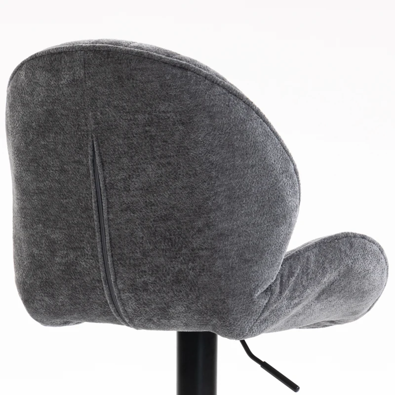 HOMCOM Lote de 2 Taburetes de Bar Regulables 62-83 cm Giratorios 360° con Respaldo y Reposapiés Gris