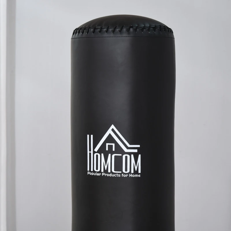 HOMCOM Sacco Boxe da Terra Autoportante, Sacco per Pugilato con Base Riempibile con Acqua e Sabbia, Nero