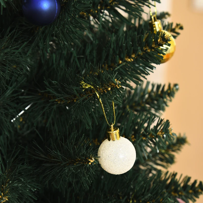 HOMCOM Albero di Natale Slim Alto 180cm con Base Pieghevole, Albero di Natale Artificiale con 380 Rami, in PVC e Metallo, Verde