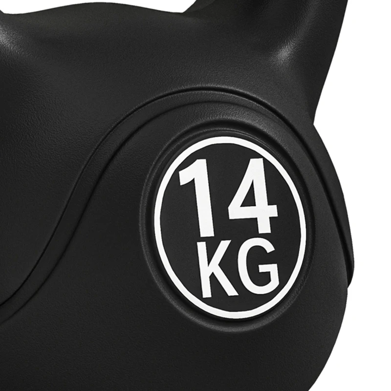HOMCOM Kettlebell 14 kg, haltère avec poignée ergonomique, haltère à boule, musculation, entraînement, 27 x 21 x 31 cm noir