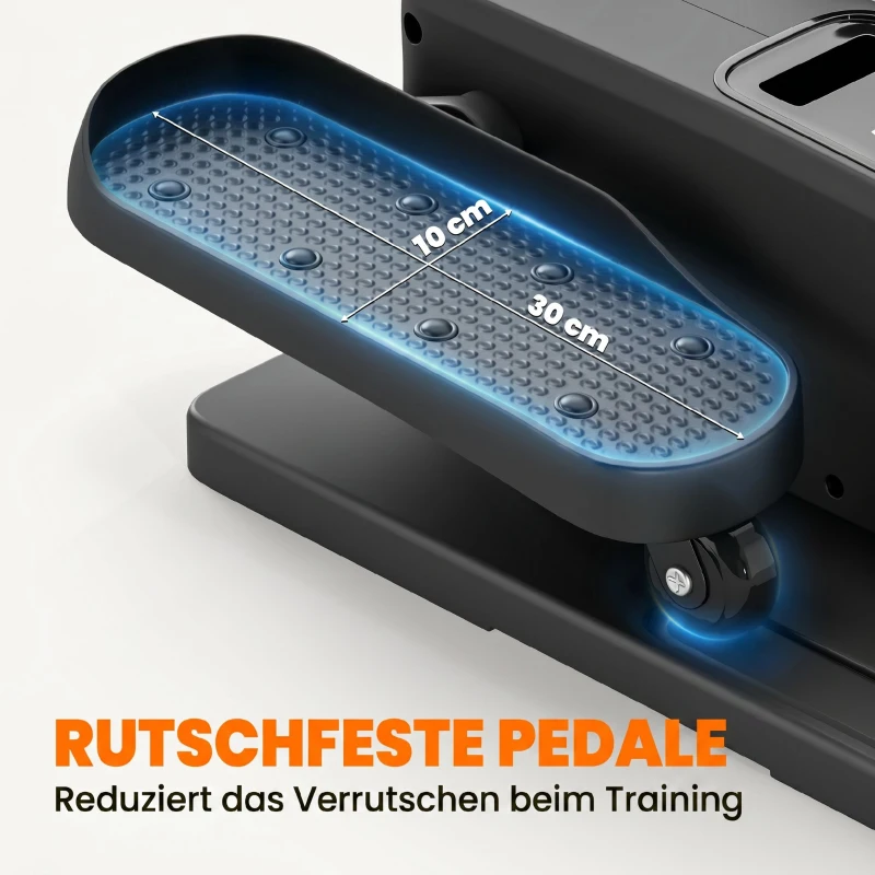 SPORTNOW Mini Ellipsentrainer für Zuhause Untertisch Elektrischer Crosstrainer mit Fernbedienung LED-Display 12 Geschwindigkeiten