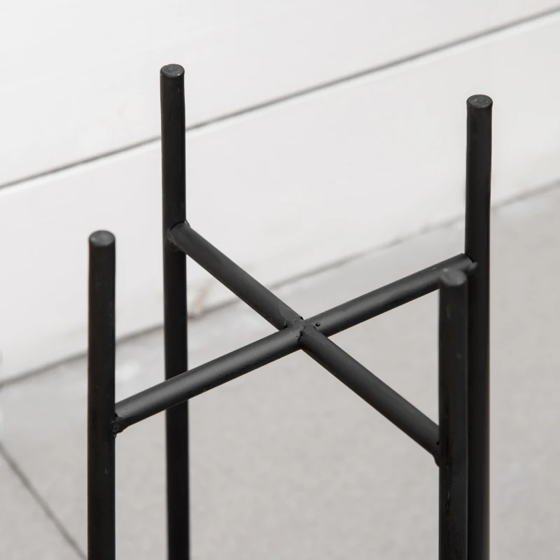Outsunny Fioriera Set di 3 Pezzi con Supporto di Metallo per Arredamento Interni ed Esterni Oro