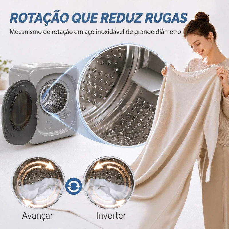 HOMCOM Máquina de Secar Roupa de Exaustão 4 kg 800 W com Ecrã Tátil, Controlo de Tempo e Temperatura, Função Anti-rugas, Prata