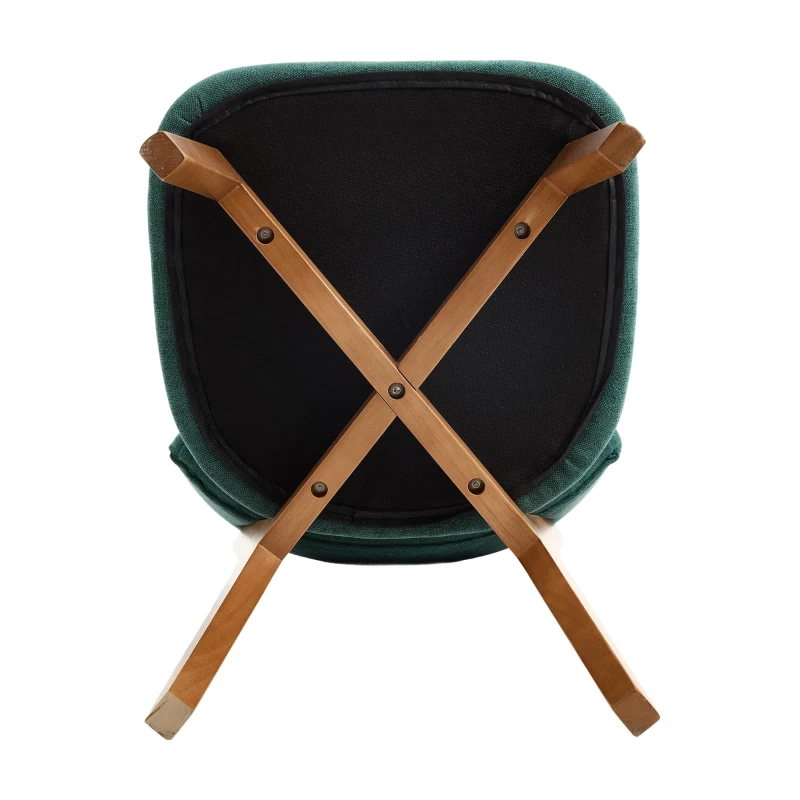 Stylish Mid-Century Dining Chairs with Ergonomic Backrest, Comfortable Upholstered Side Chairs for Dining Room, 47L x 54.5W x 77H cm, Green