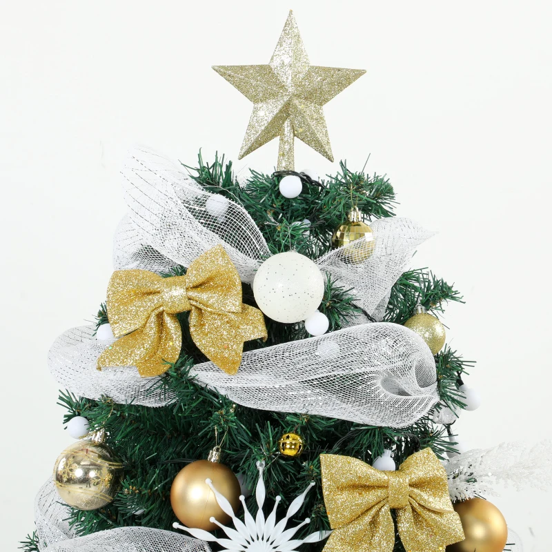 HOMCOM 5ft Pre-Lit Christmas Tree with 150 LED Lights, Artificial Xmas Tree with 8 Lighting Modes, 450 Tips, Remote, Green