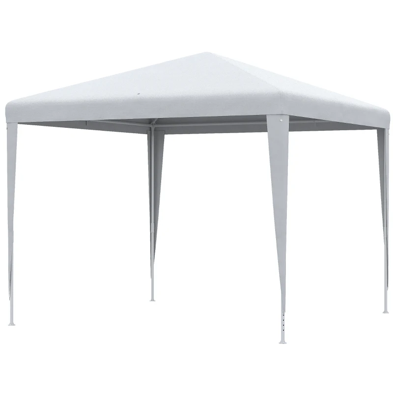 Outsunny Tonnelle 2,7 x 2,7 m Barnum de Jardin métal époxy Toile PE Haute densité Blanc