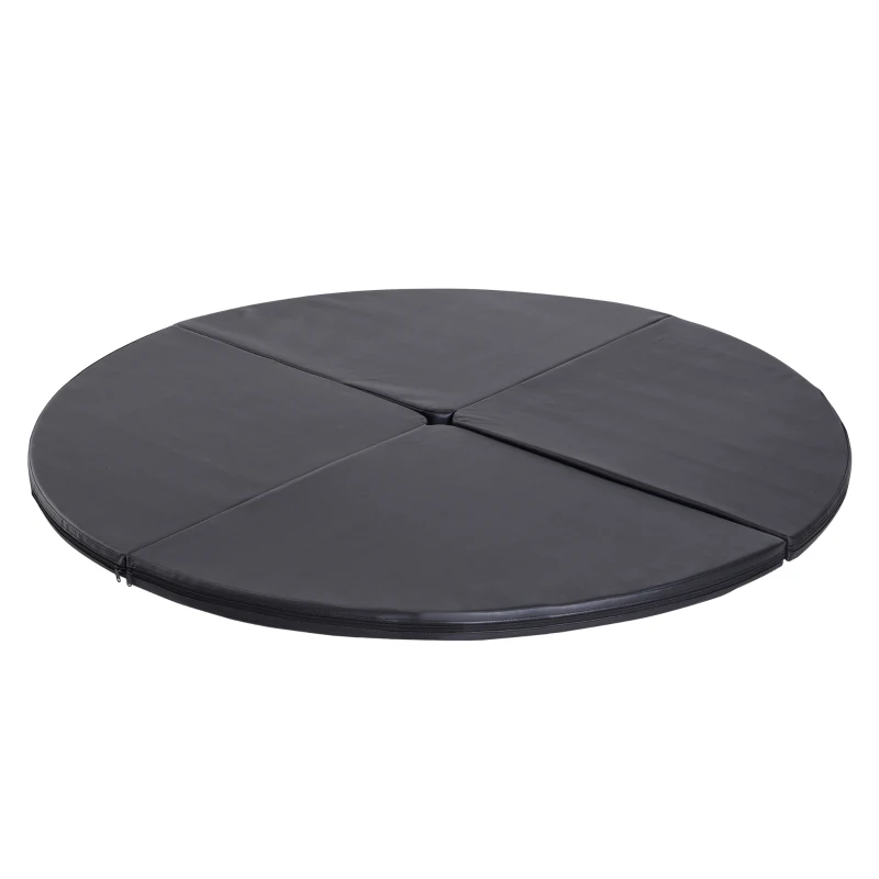 HOMCOM Pole-Dance-Matte, 5 cm dicke runde Kunststoff-Matte für Pole-Dance-Übungen, Gymnastik, Yoga, Schwarz