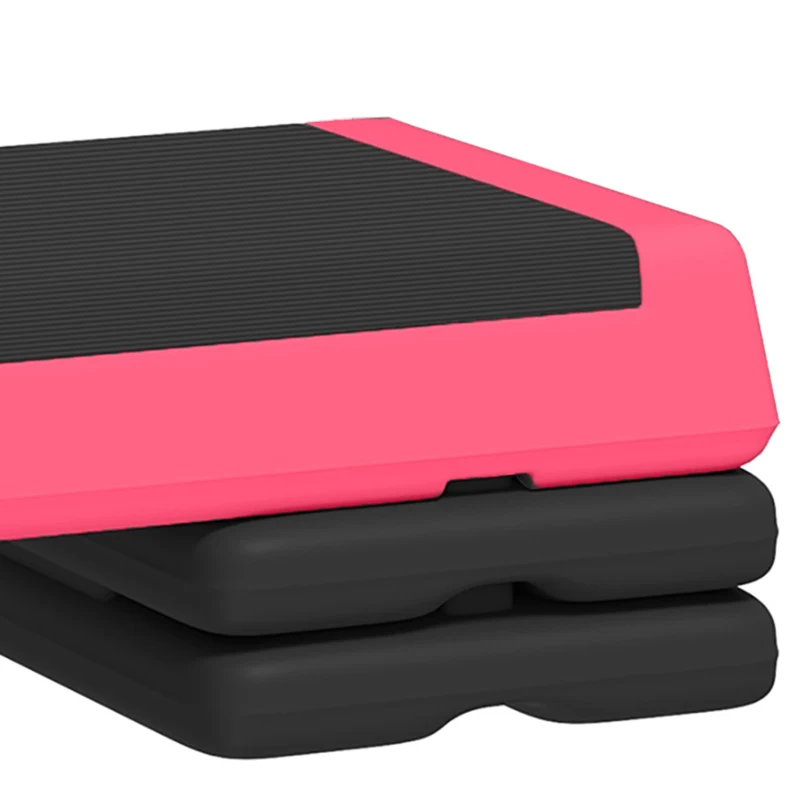 SPORTNOW Step de Aeróbic Step para Fitness Antideslizante Altura Regulable 3 Niveles 77x36x20,5cm Rosa y Negro